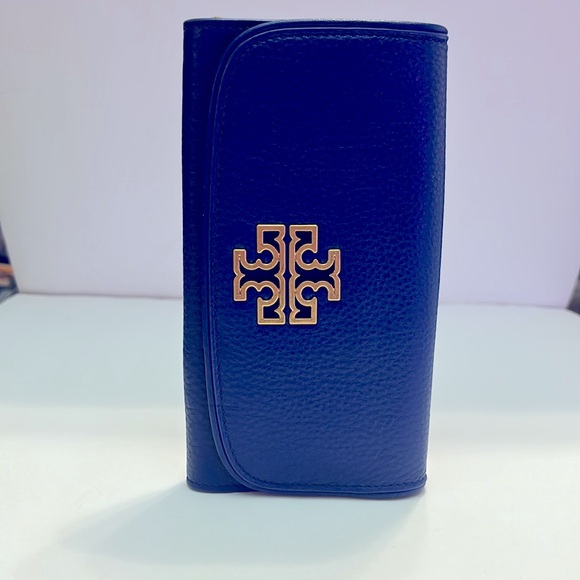 Tory Burch Britten Duo Envelope Continental Wallet - Royal Blue Leather - Picture 8 of 8